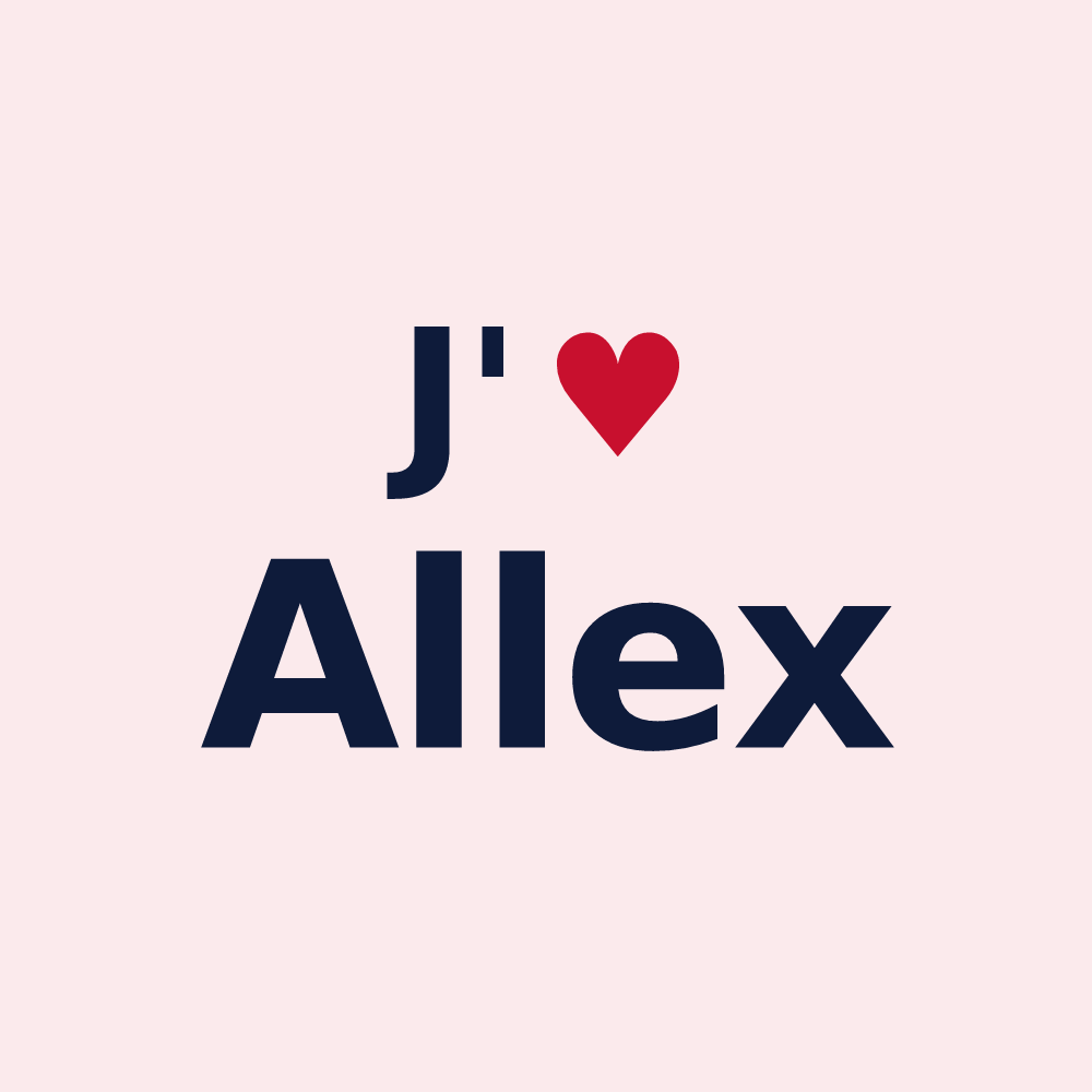 Magnet personnalisé Allex — design J'aime Allex