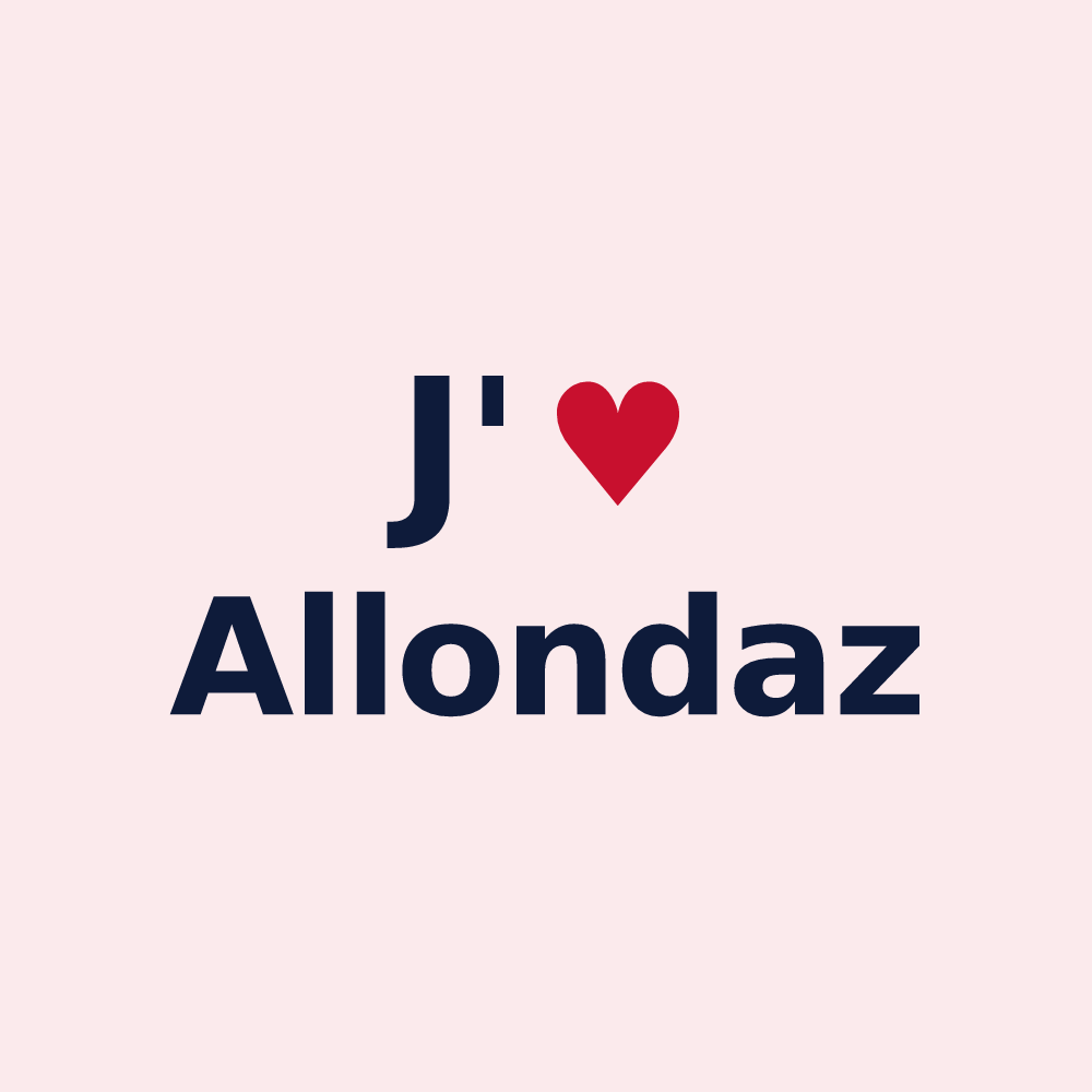 Magnet personnalisé Allondaz — design J'aime Allondaz