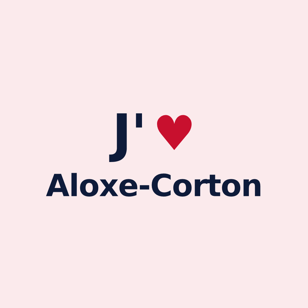 Magnet personnalisé Aloxe-Corton — design « J'aime Aloxe-Corton » imprimé sur le magnet