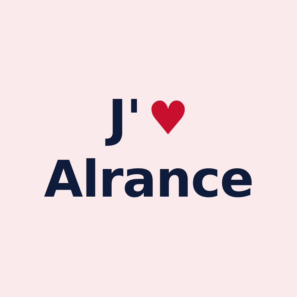 Magnet personnalisé Alrance — design J'aime Alrance