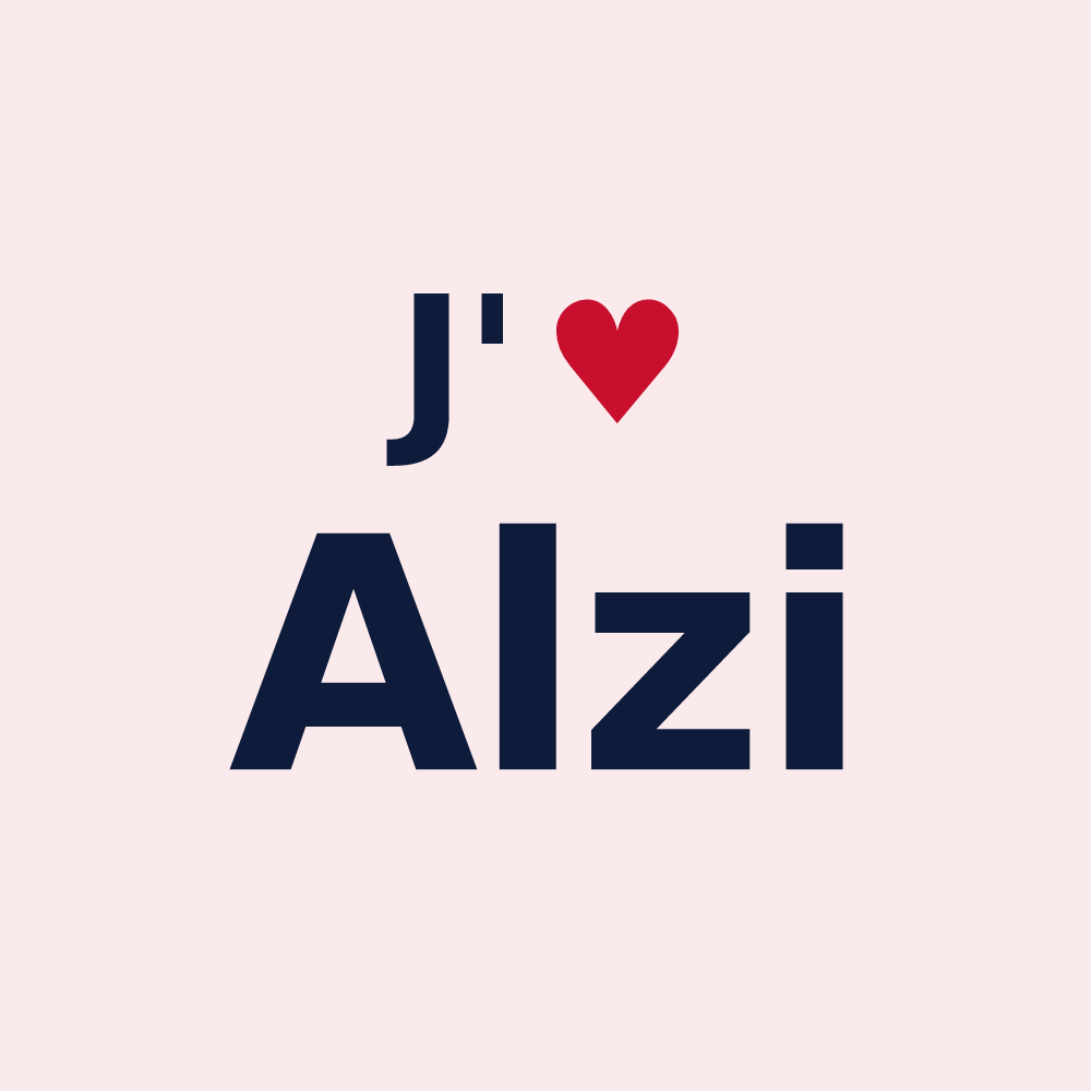 Magnet personnalisé Alzi — design J'aime Alzi