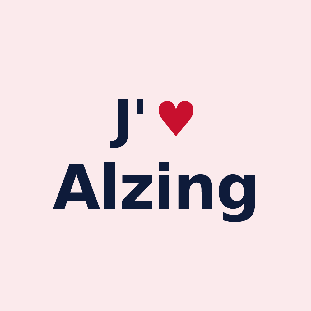 Magnet personnalisé Alzing — design J'aime Alzing