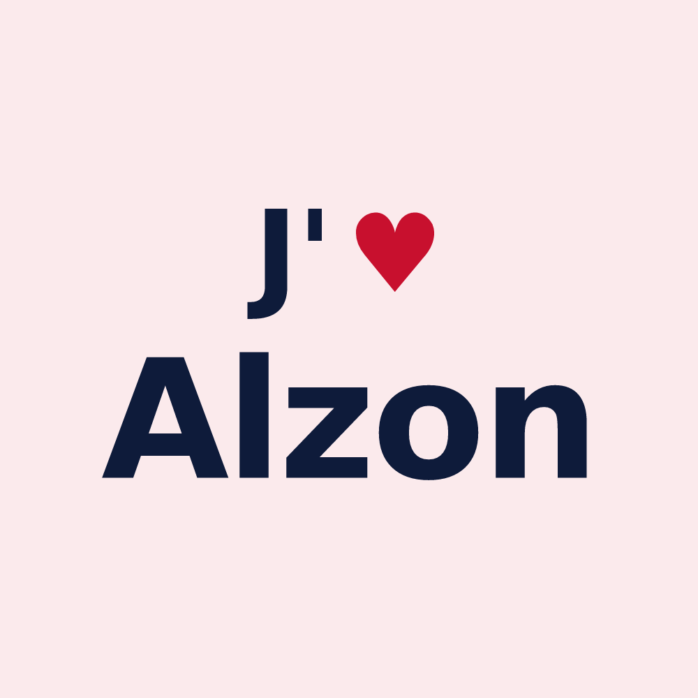 Magnet personnalisé Alzon — design J'aime Alzon