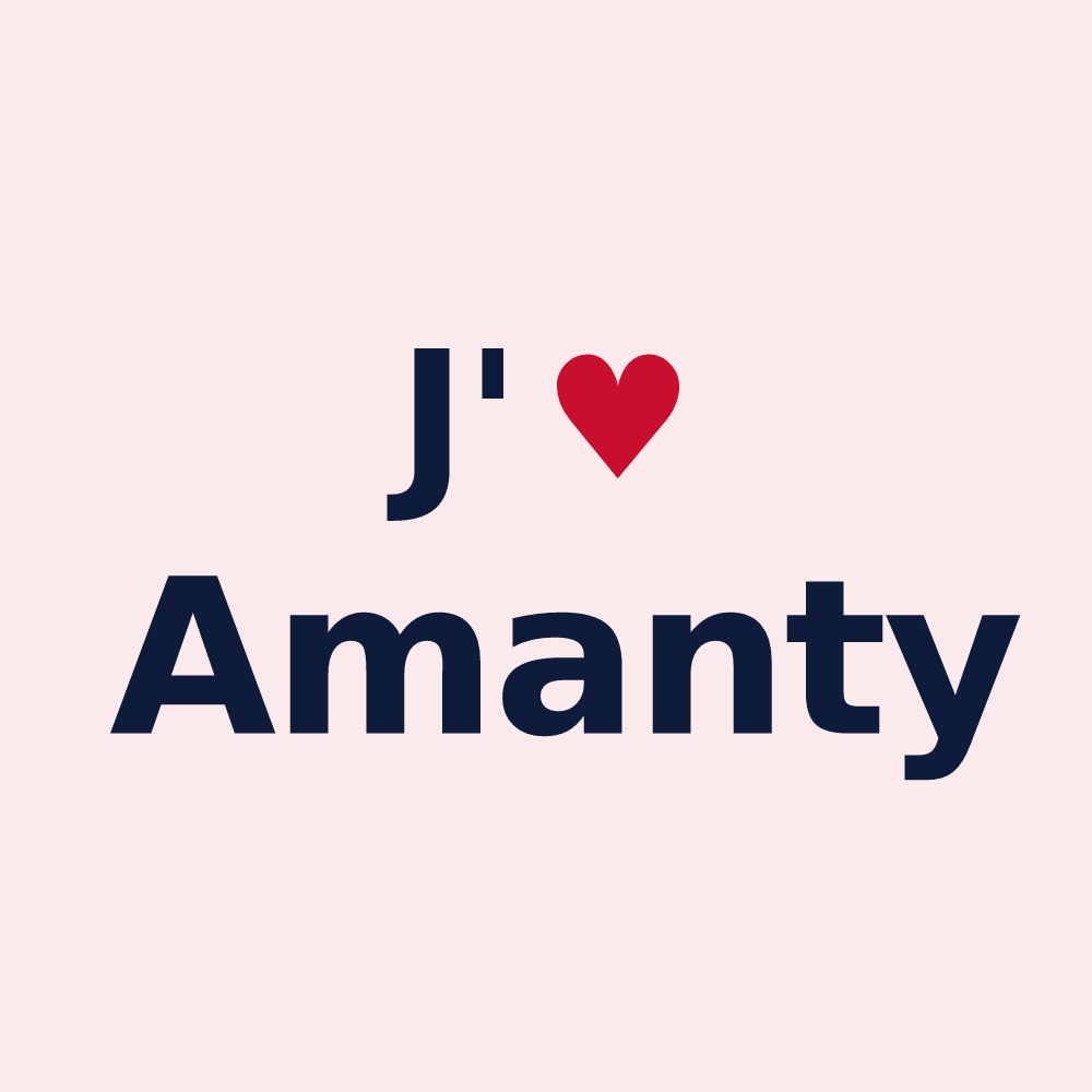 Magnet personnalisé Amanty — design « J'aime Amanty » imprimé sur le magnet