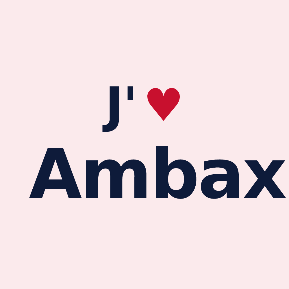 Magnet personnalisé Ambax — design J'aime Ambax