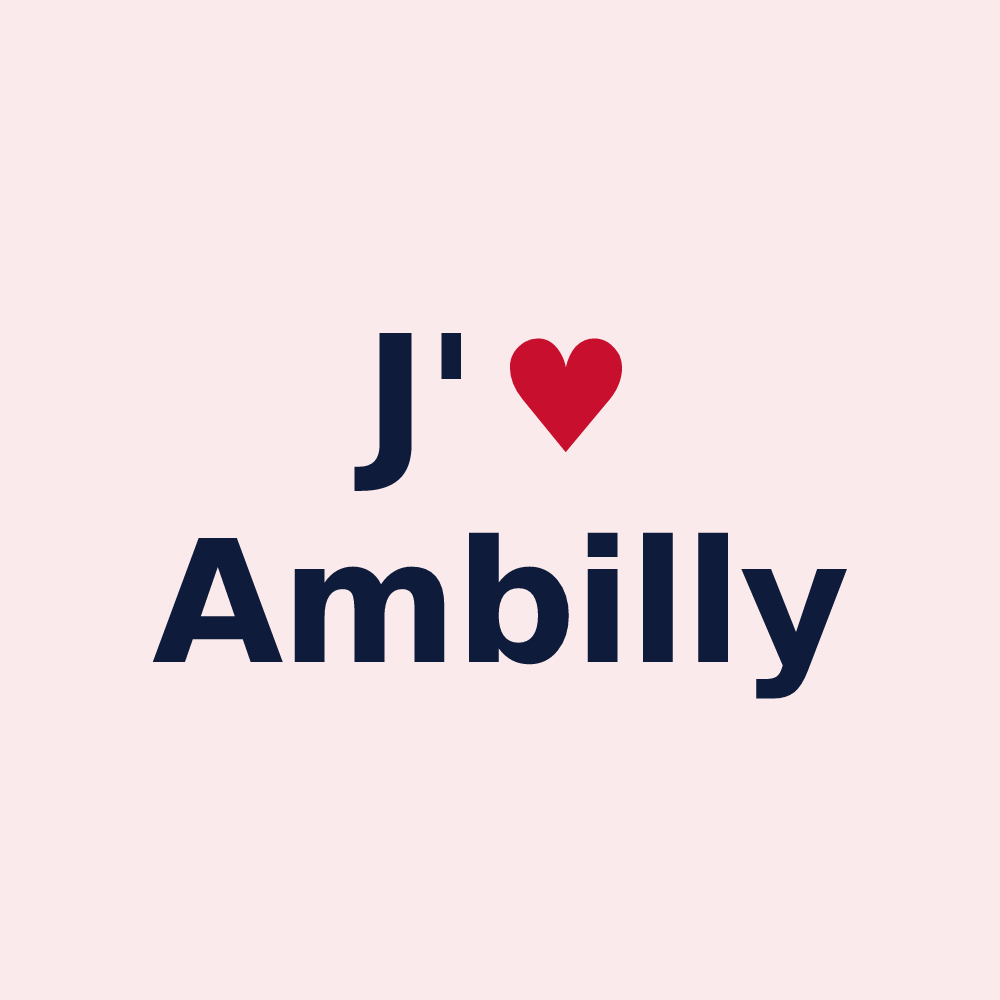 Magnet personnalisé Ambilly — design « J'aime Ambilly » imprimé sur le magnet