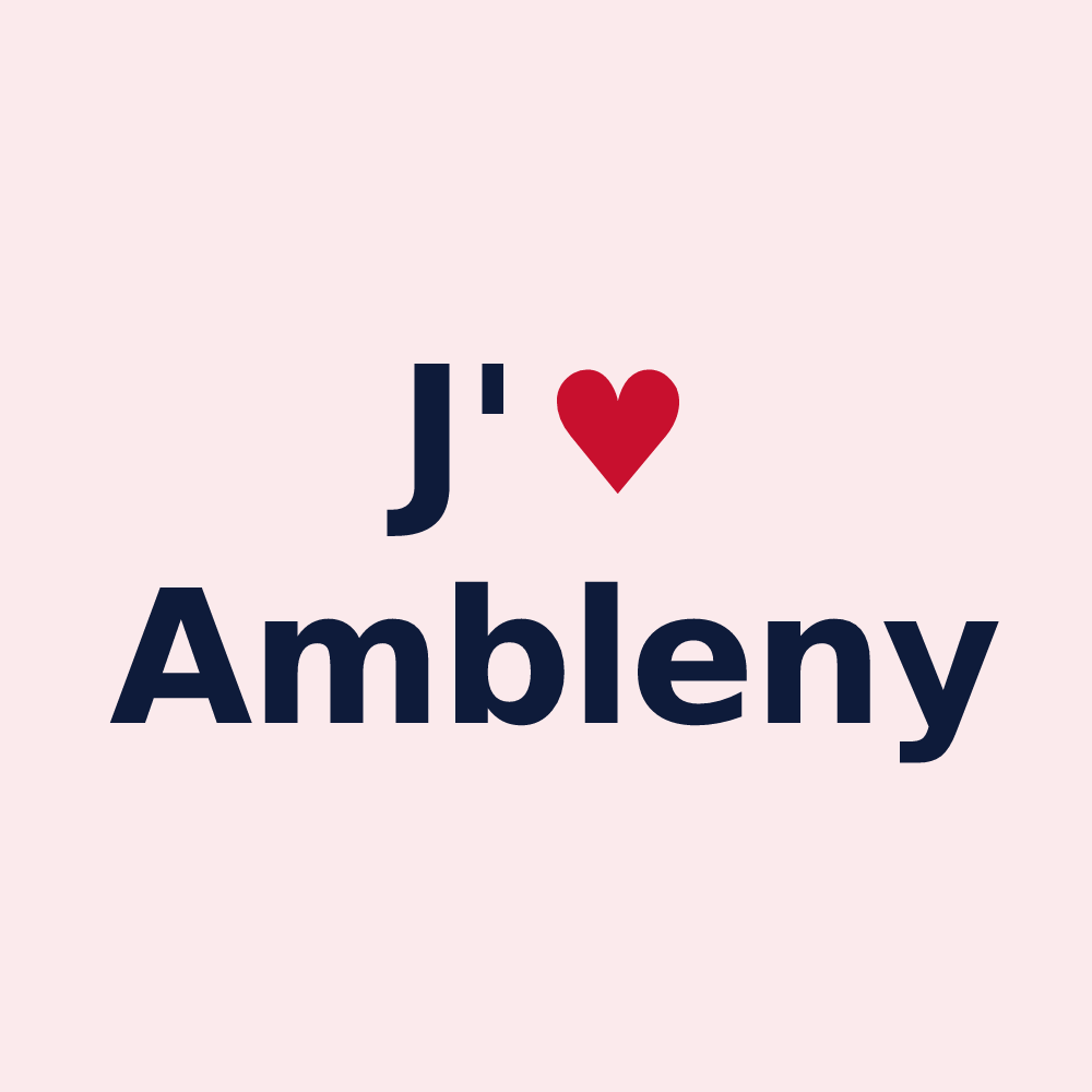 Magnet personnalisé Ambleny — design J'aime Ambleny