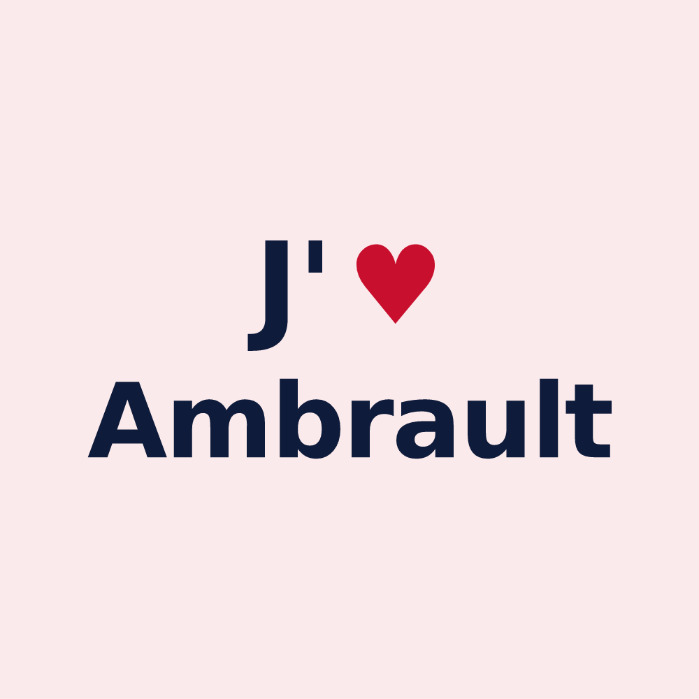 Magnet personnalisé Ambrault — design J'aime Ambrault