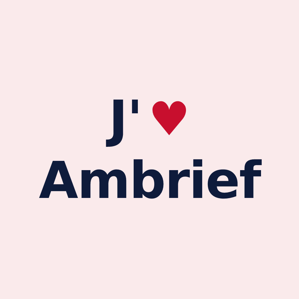 Magnet personnalisé Ambrief — design J'aime Ambrief