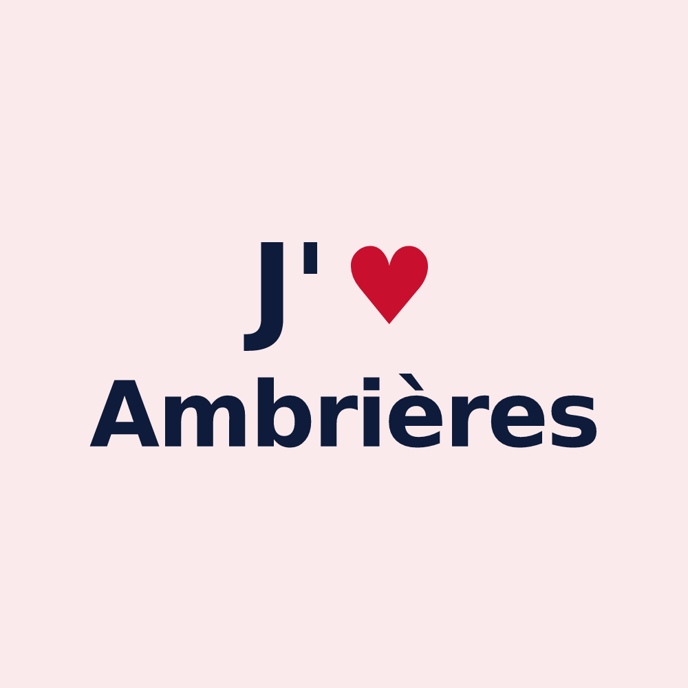 Magnet personnalisé Ambrières — design J'aime Ambrières