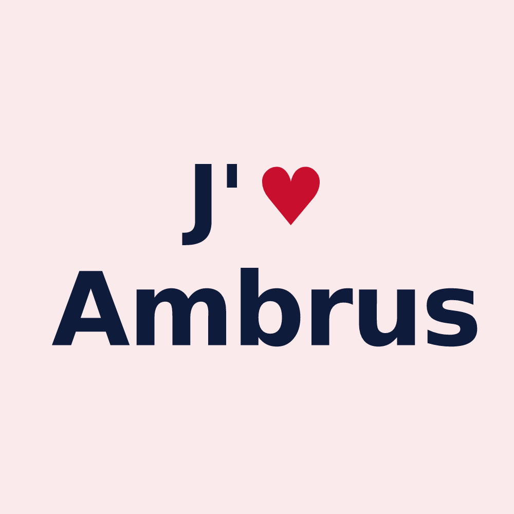 Magnet personnalisé Ambrus — design J'aime Ambrus