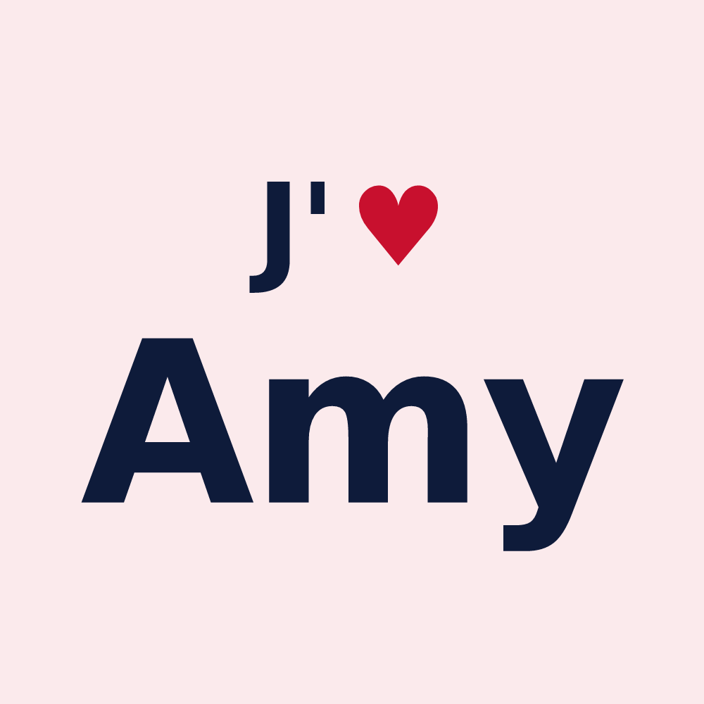 Magnet personnalisé Amy — design J'aime Amy