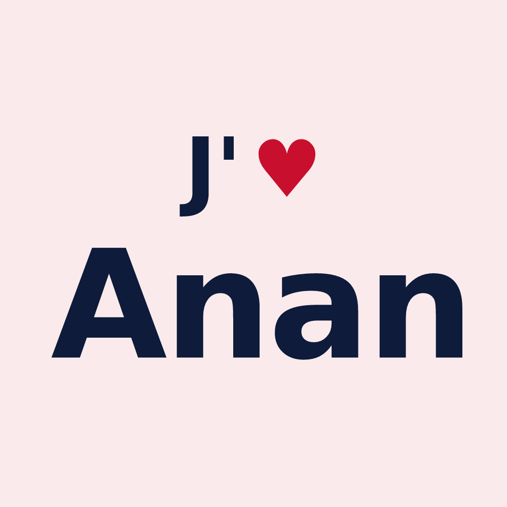 Magnet personnalisé Anan — design J'aime Anan