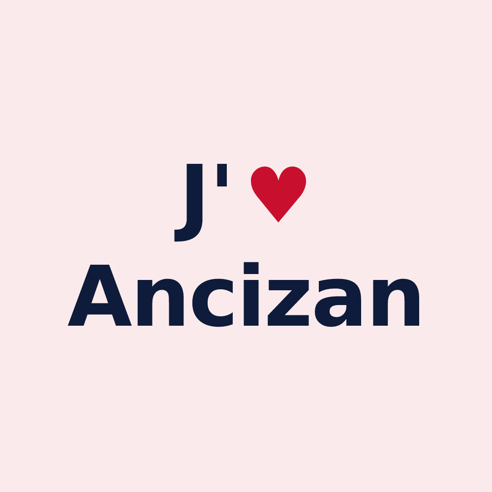 Magnet personnalisé Ancizan — design J'aime Ancizan