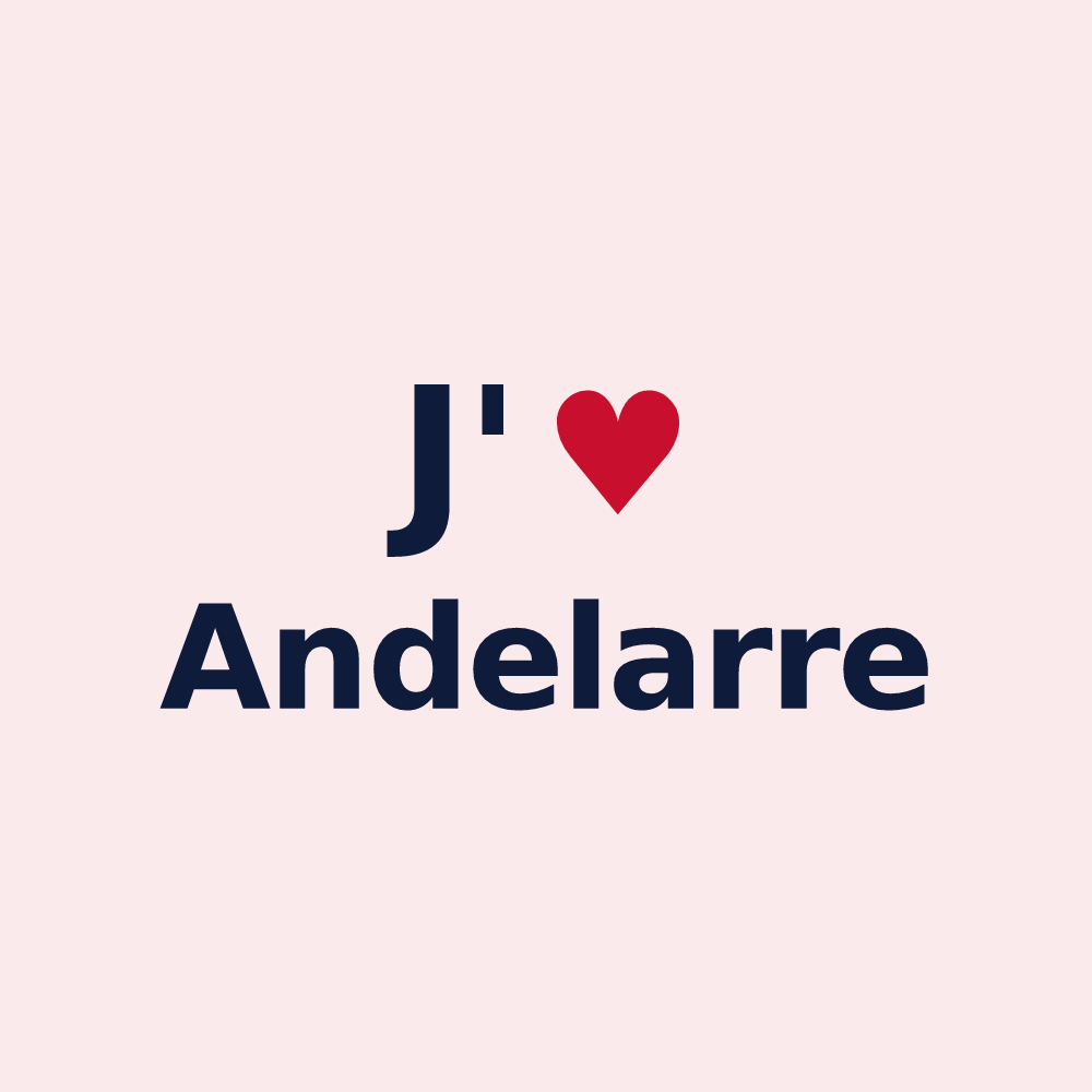 Magnet personnalisé Andelarre — design J'aime Andelarre