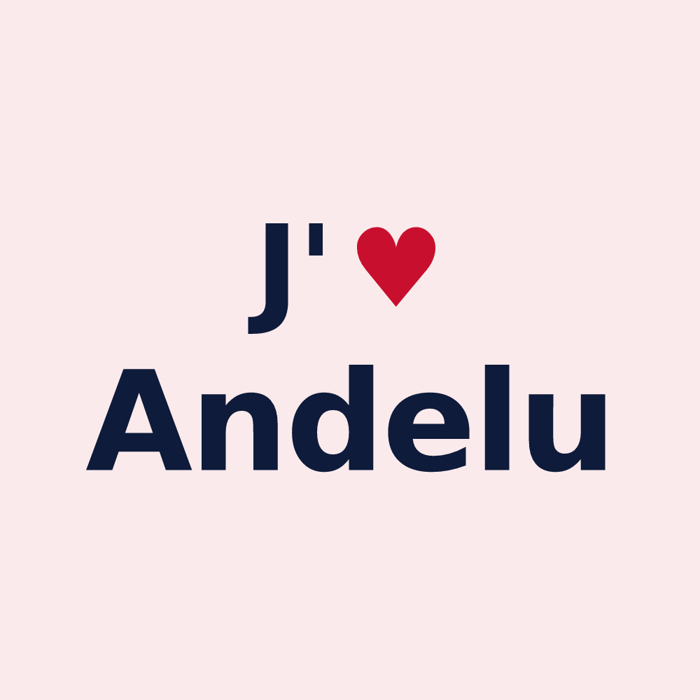 Magnet personnalisé Andelu — design J'aime Andelu