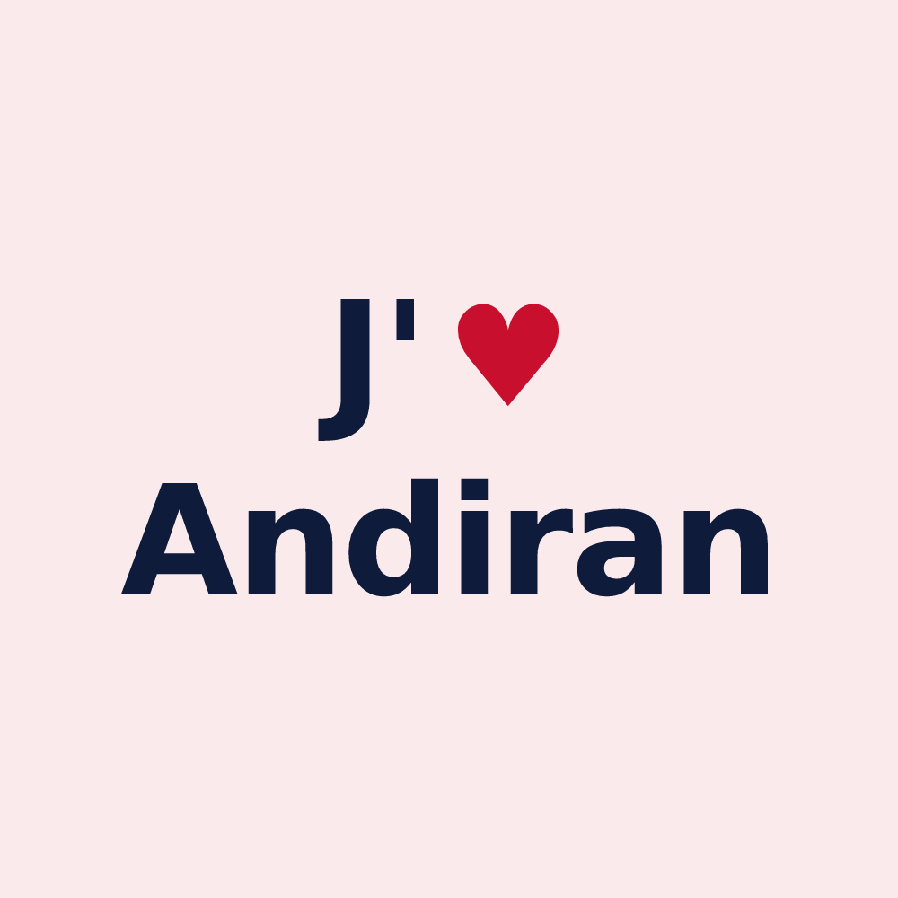 Magnet personnalisé Andiran — design J'aime Andiran