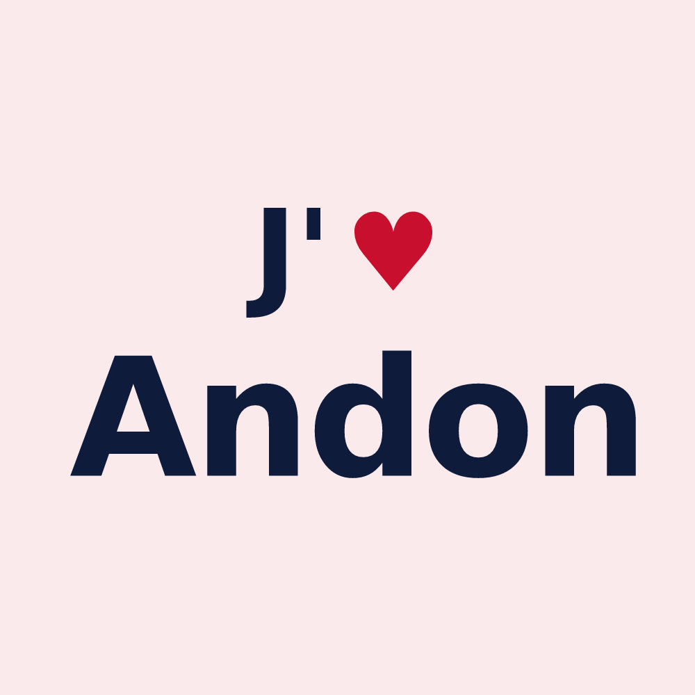 Magnet personnalisé Andon — design J'aime Andon
