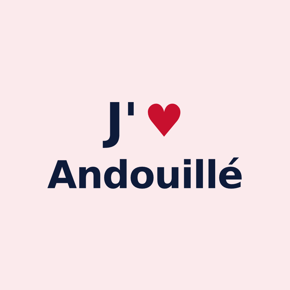 Magnet personnalisé Andouillé — design J'aime Andouillé
