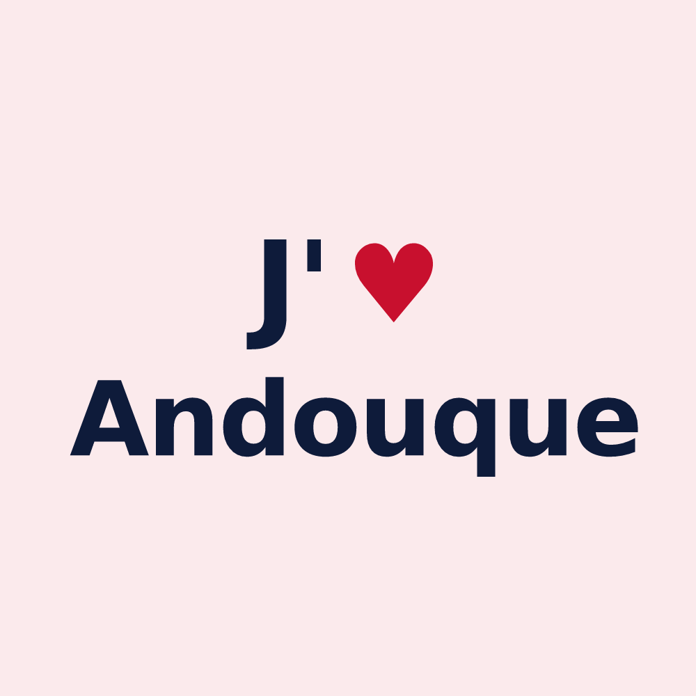 Magnet personnalisé Andouque — design J'aime Andouque
