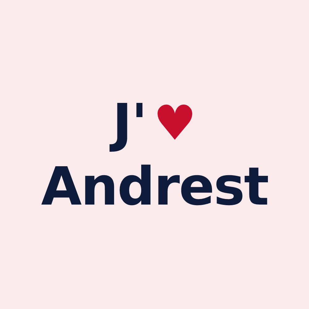 Magnet personnalisé Andrest — design J'aime Andrest