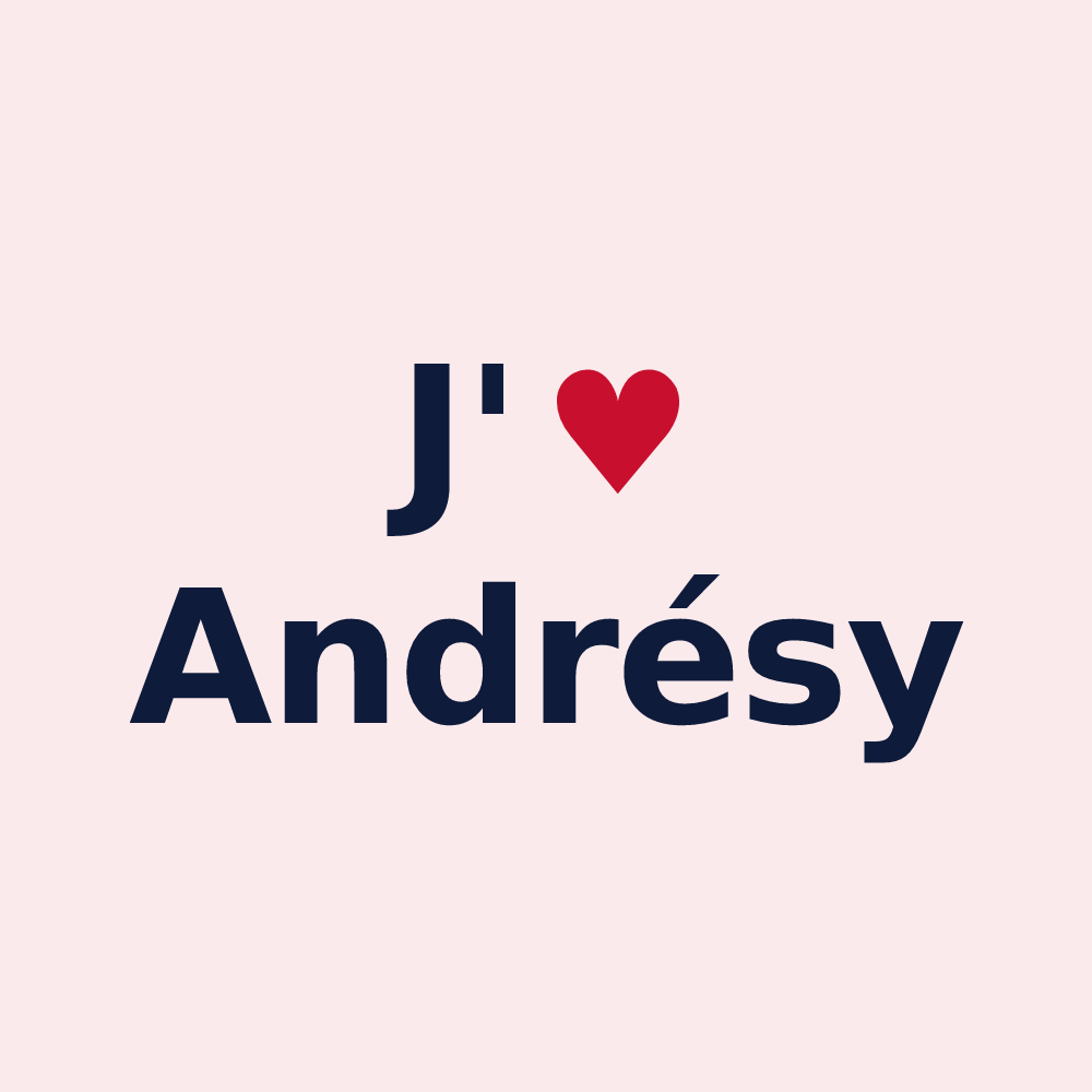 Magnet personnalisé Andrésy — design J'aime Andrésy