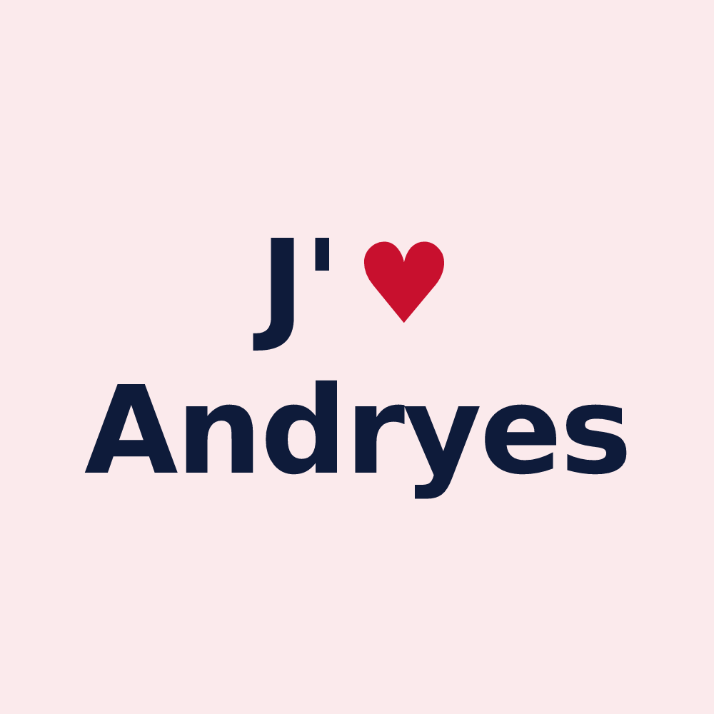 Magnet personnalisé Andryes — design J'aime Andryes