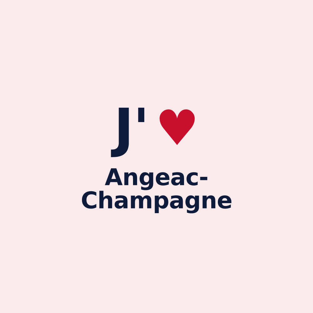 Magnet personnalisé Angeac-Champagne — design J'aime Angeac-Champagne