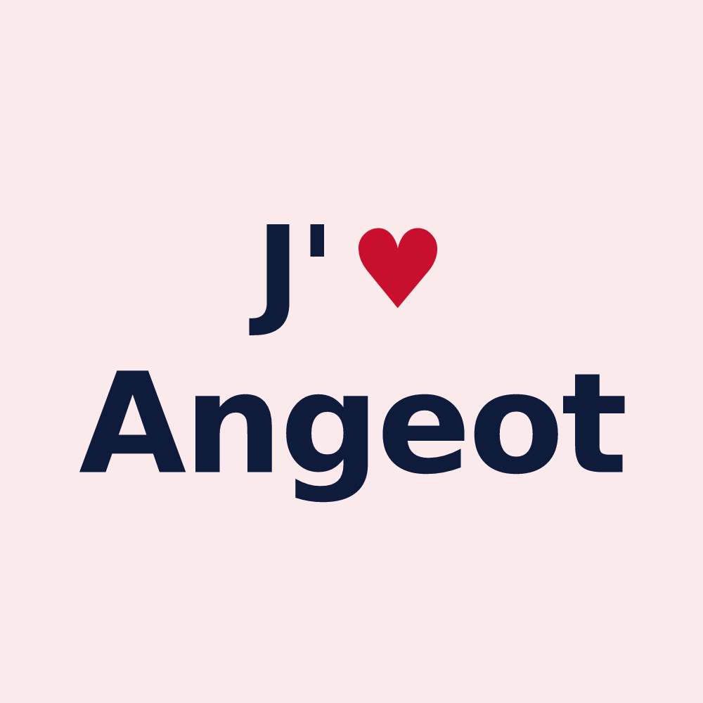 Magnet personnalisé Angeot — design « J'aime Angeot » imprimé sur le magnet