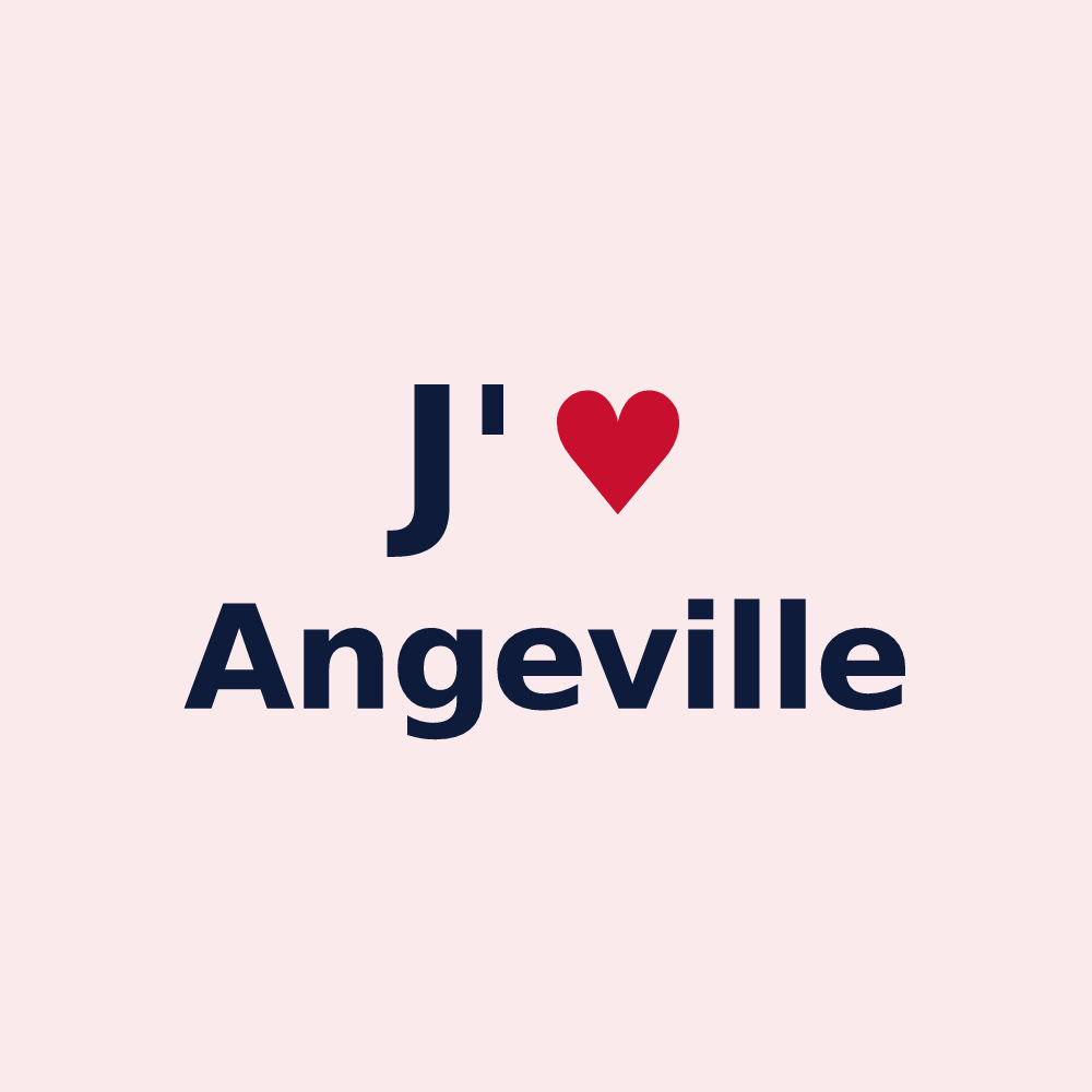 Magnet personnalisé Angeville — design J'aime Angeville