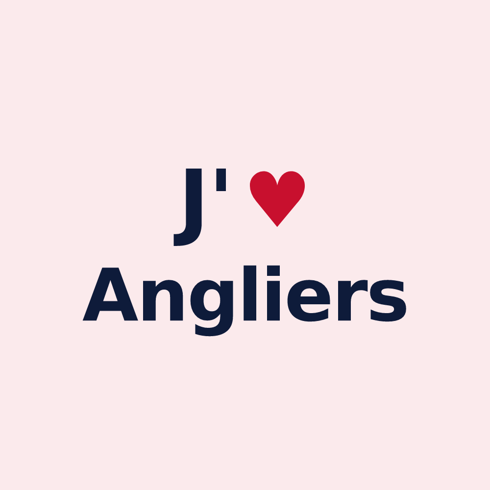 Magnet personnalisé Angliers — design « J'aime Angliers » imprimé sur le magnet