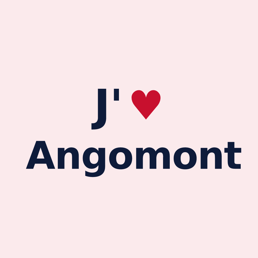 Magnet personnalisé Angomont — design J'aime Angomont