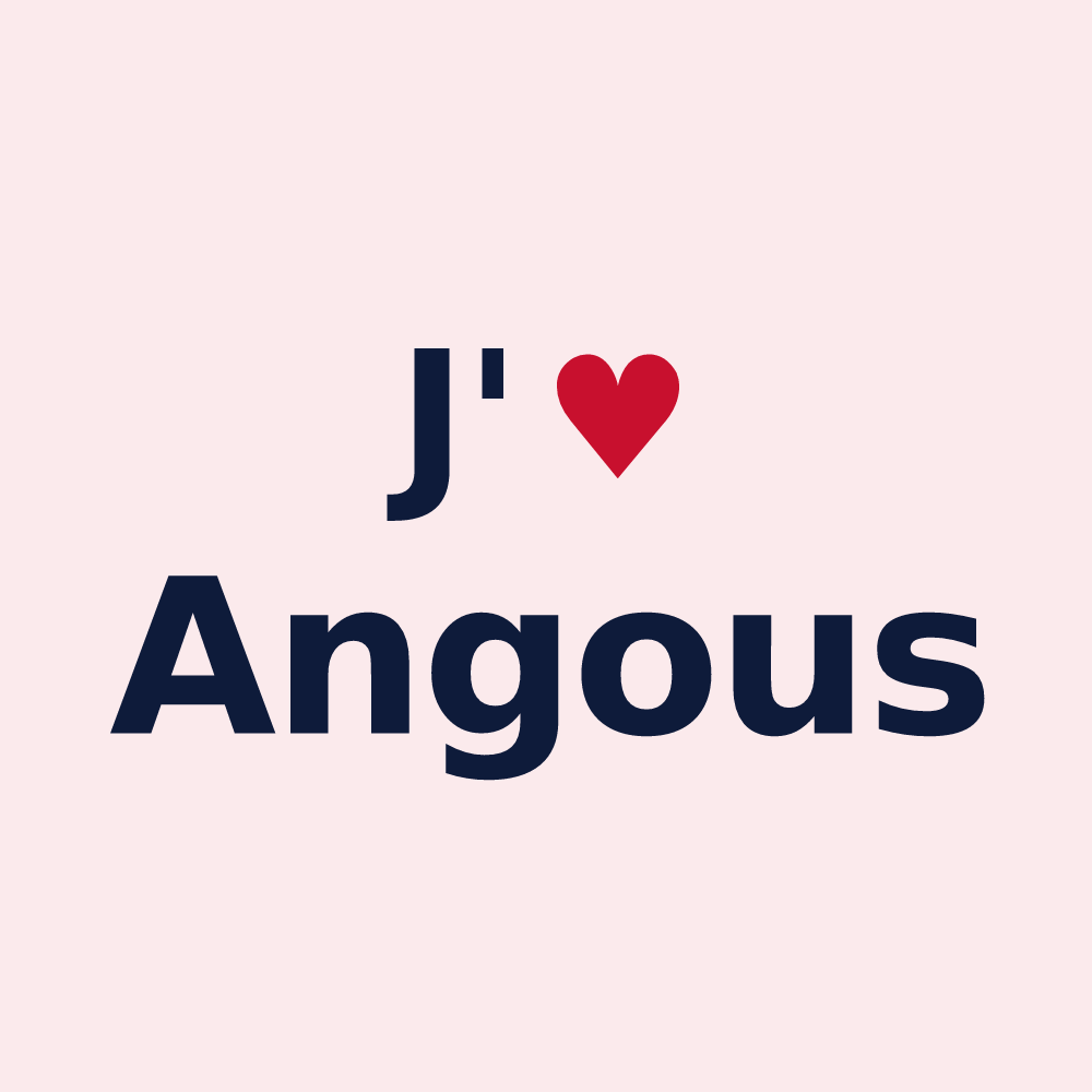 Magnet personnalisé Angous — design J'aime Angous