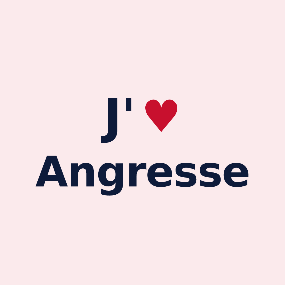 Magnet personnalisé Angresse — design J'aime Angresse