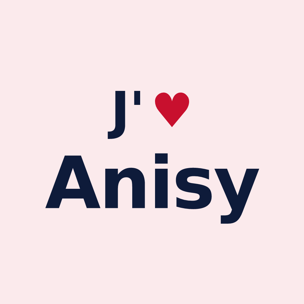 Magnet personnalisé Anisy — design J'aime Anisy
