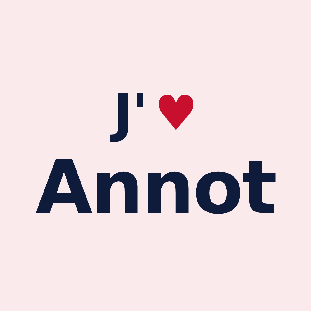 Magnet personnalisé Annot — design « J'aime Annot » imprimé sur le magnet