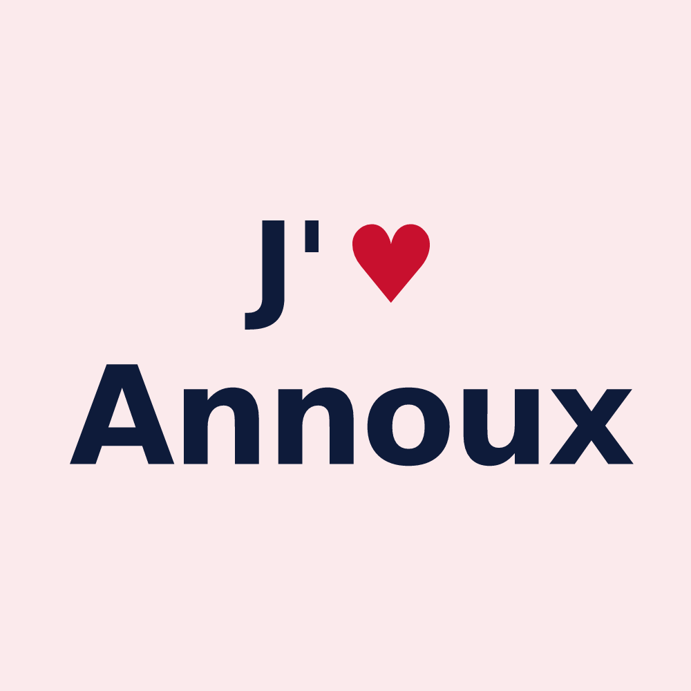 Magnet personnalisé Annoux — design J'aime Annoux
