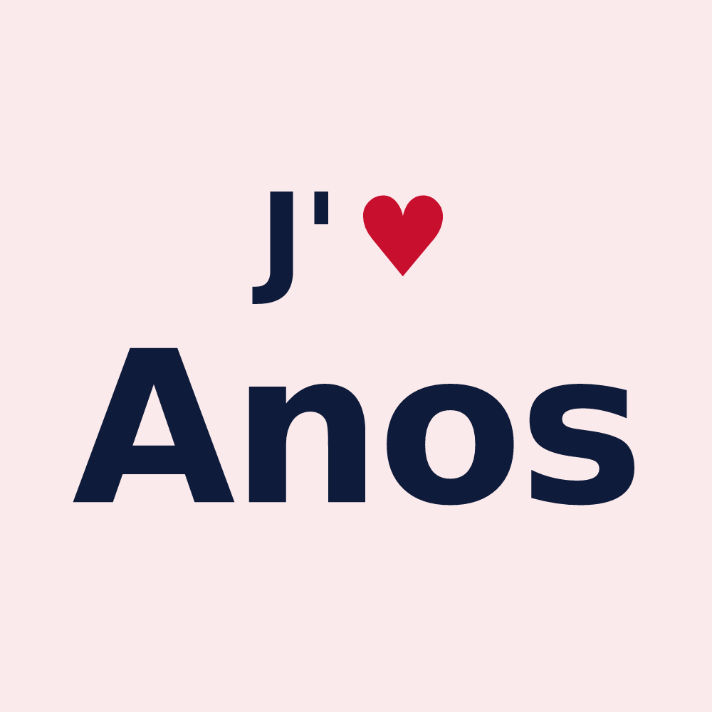 Magnet personnalisé Anos — design J'aime Anos