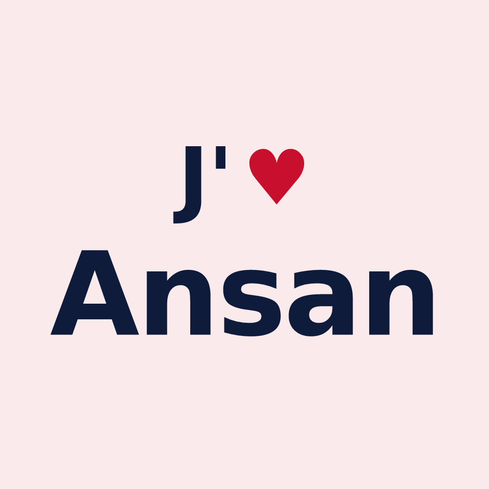 Magnet personnalisé Ansan — design J'aime Ansan