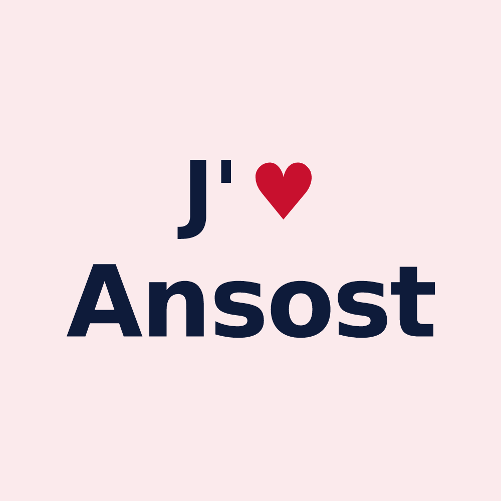 Magnet personnalisé Ansost — design J'aime Ansost