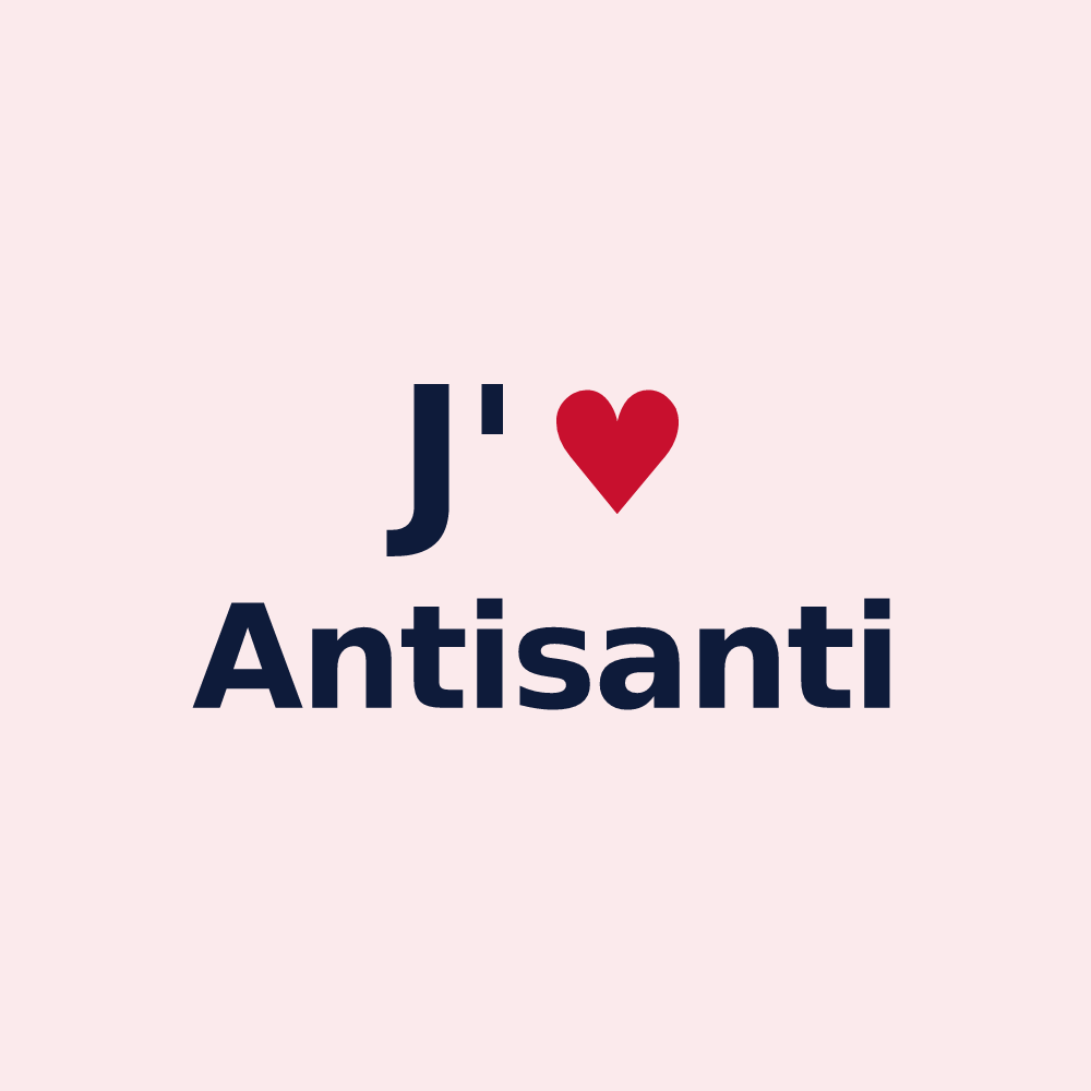 Magnet personnalisé Antisanti — design J'aime Antisanti