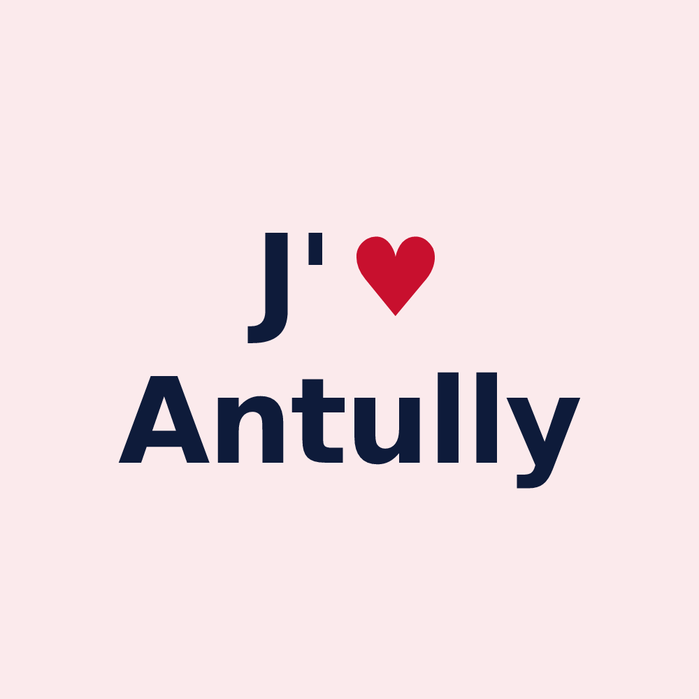 Magnet personnalisé Antully — design « J'aime Antully » imprimé sur le magnet