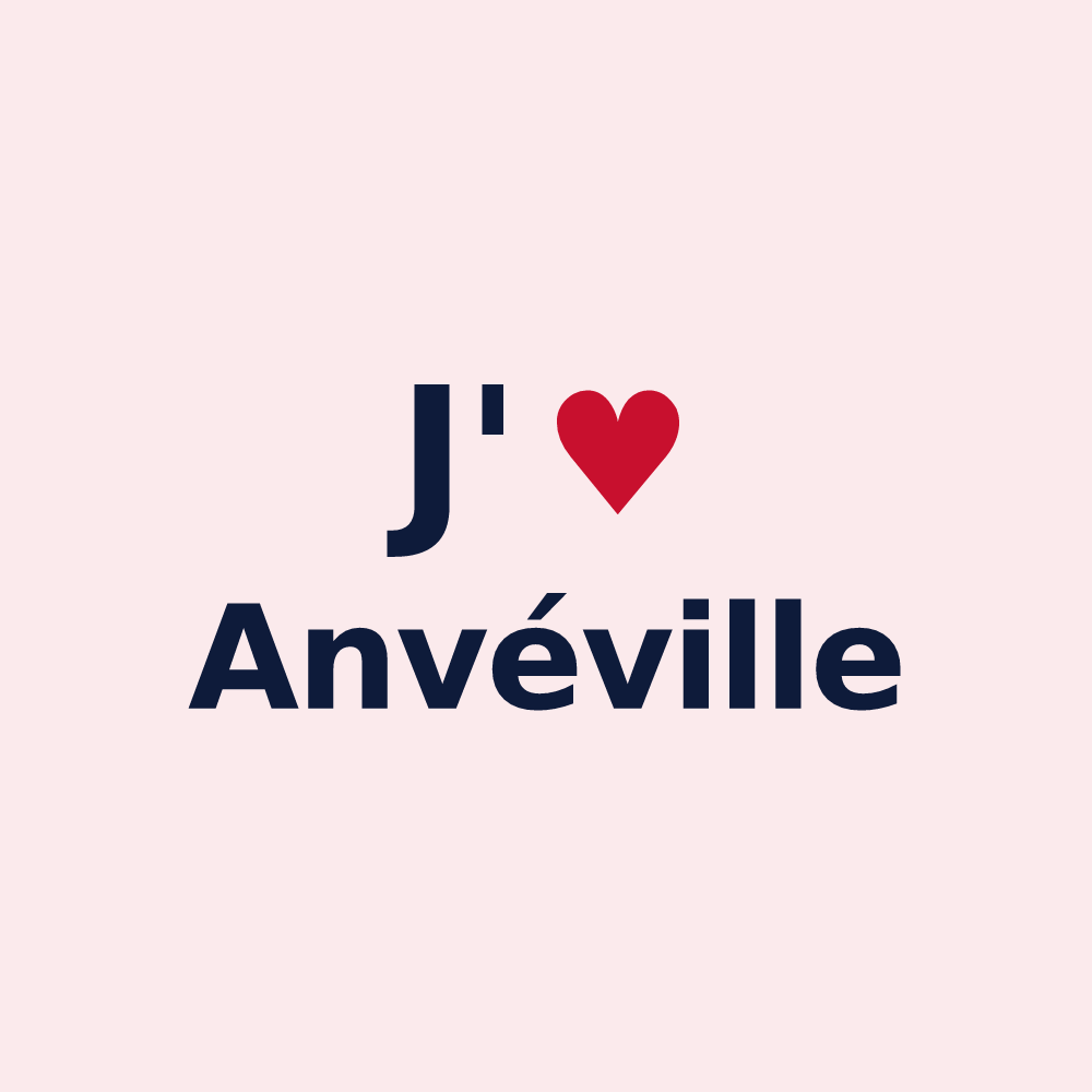 Magnet personnalisé Anvéville — design « J'aime Anvéville » imprimé sur le magnet