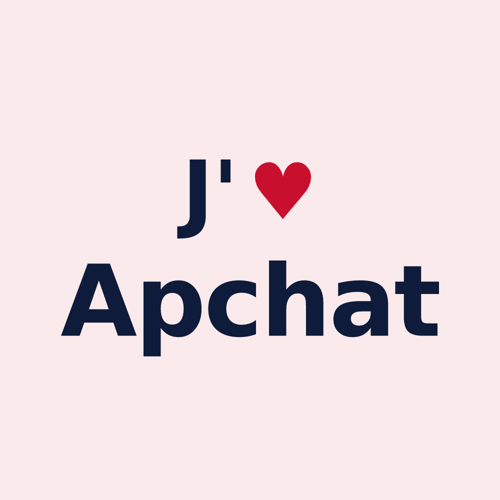 Magnet personnalisé Apchat — design « J'aime Apchat » imprimé sur le magnet