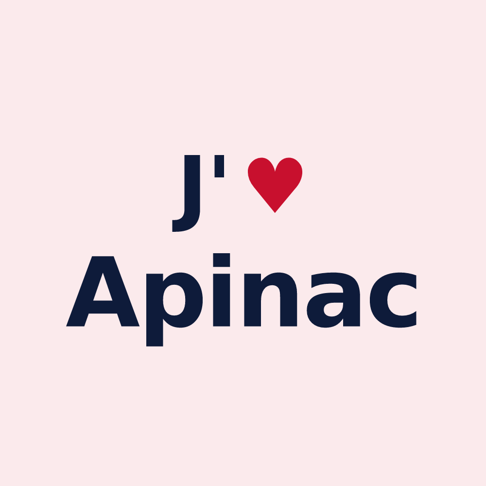 Magnet personnalisé Apinac — design J'aime Apinac