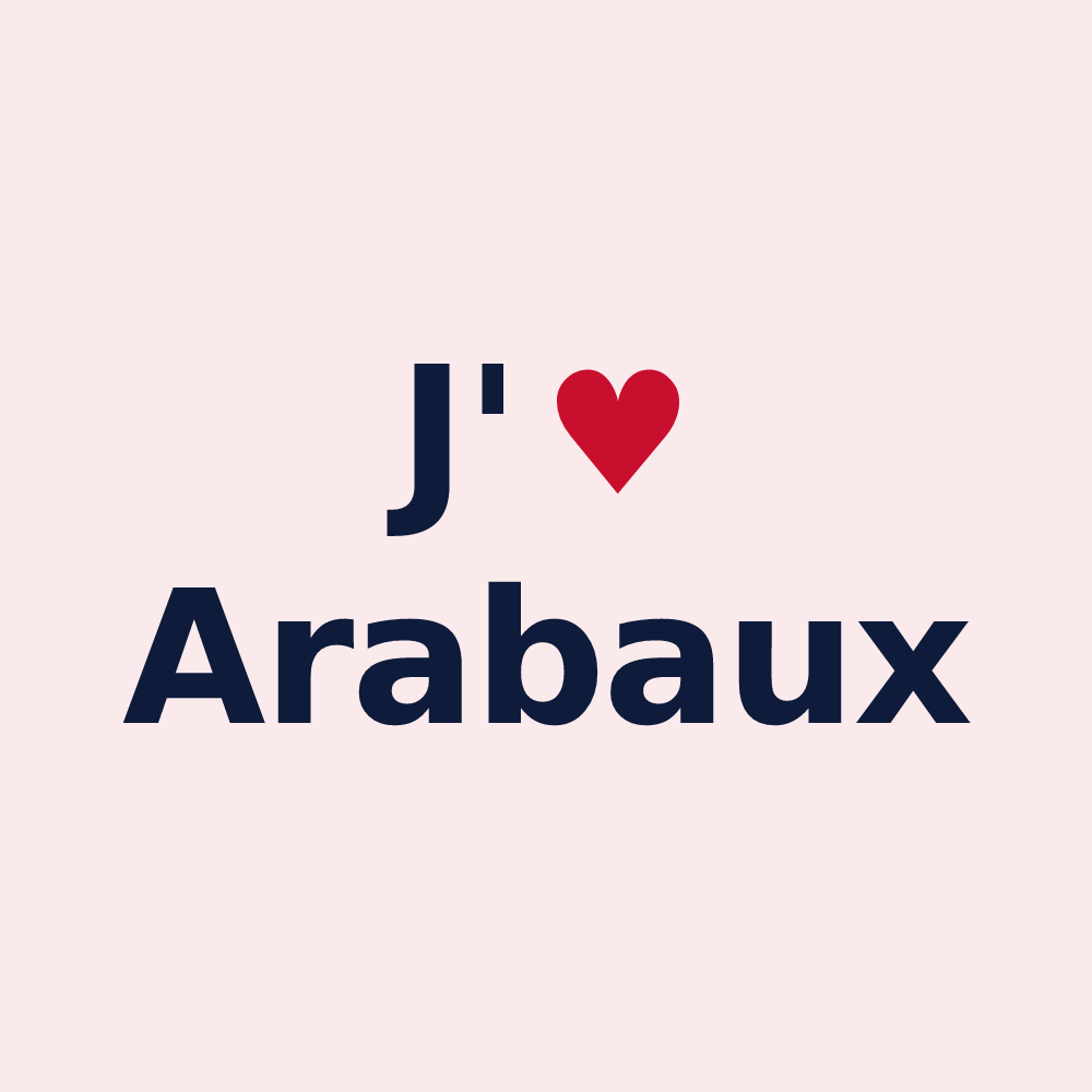 Magnet personnalisé Arabaux — design J'aime Arabaux