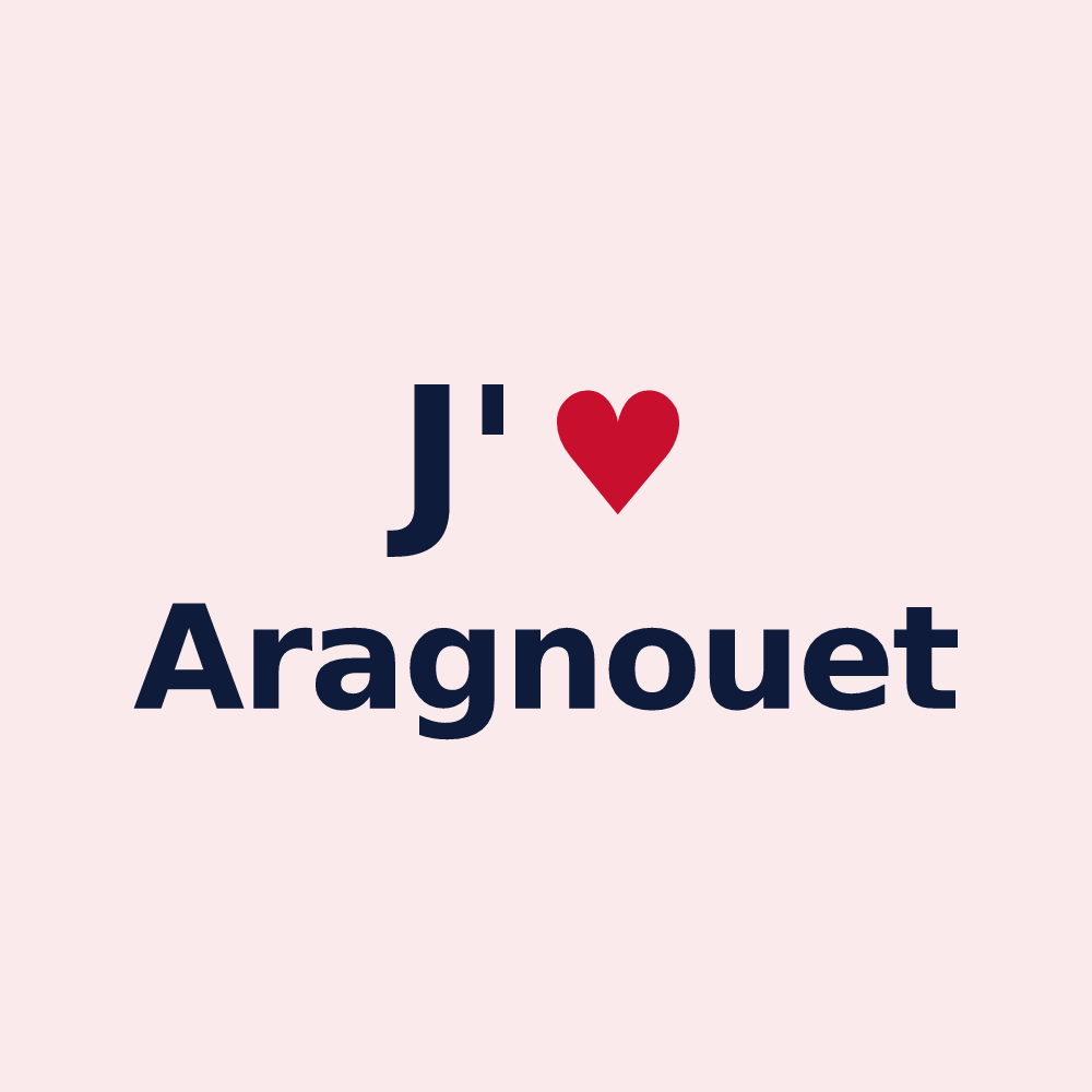 Magnet personnalisé Aragnouet — design J'aime Aragnouet