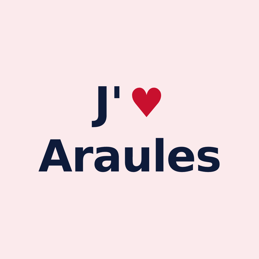 Magnet personnalisé Araules — design J'aime Araules