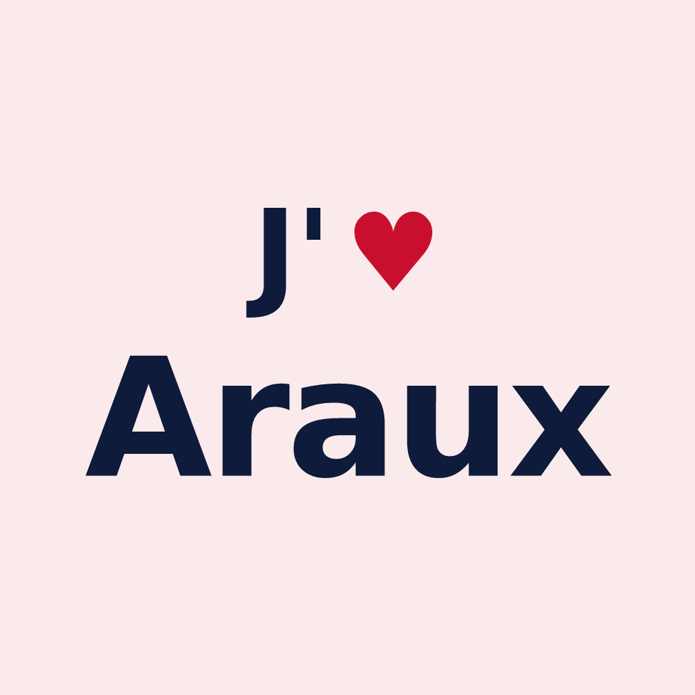 Magnet personnalisé Araux — design J'aime Araux