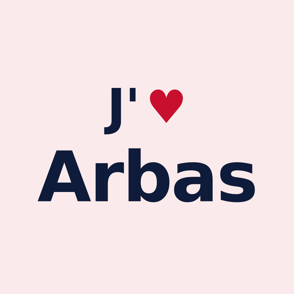 Magnet personnalisé Arbas — design J'aime Arbas